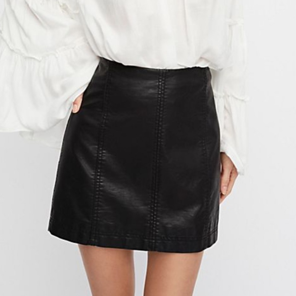 Free people faux leather skirt
